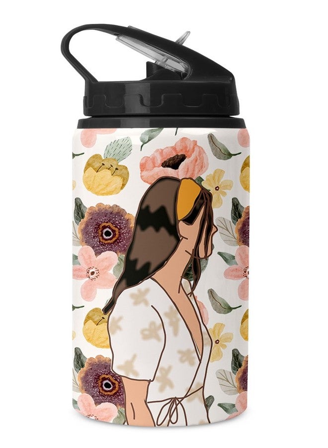 TrendoPrint زجاجة مياه ألومنيوم مطبوعة من تريندو برينت مع غطاء وماصة سعة 750 مل مناسبة للصالة الرياضية، واليوغا، والأطفال، والأولاد، والبنات، والأخ، والأخت، والرضع، والتمارين الرياضية، والبالغين (WB309) - Image 1